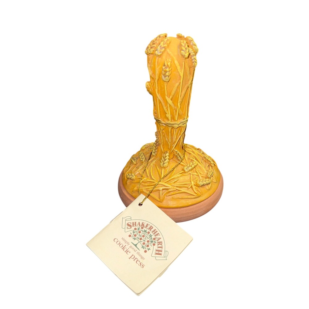 Shaker Hearth Rowoco Wheat Cornucopia Terracotta Cookie Press Vintage 1997